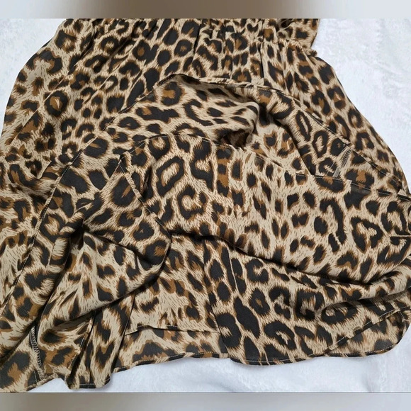 Parker 100% Silk Chain Collar Halter Mini Dress, Black & Tan Leopard Print, EUC! - Picture 8 of 10